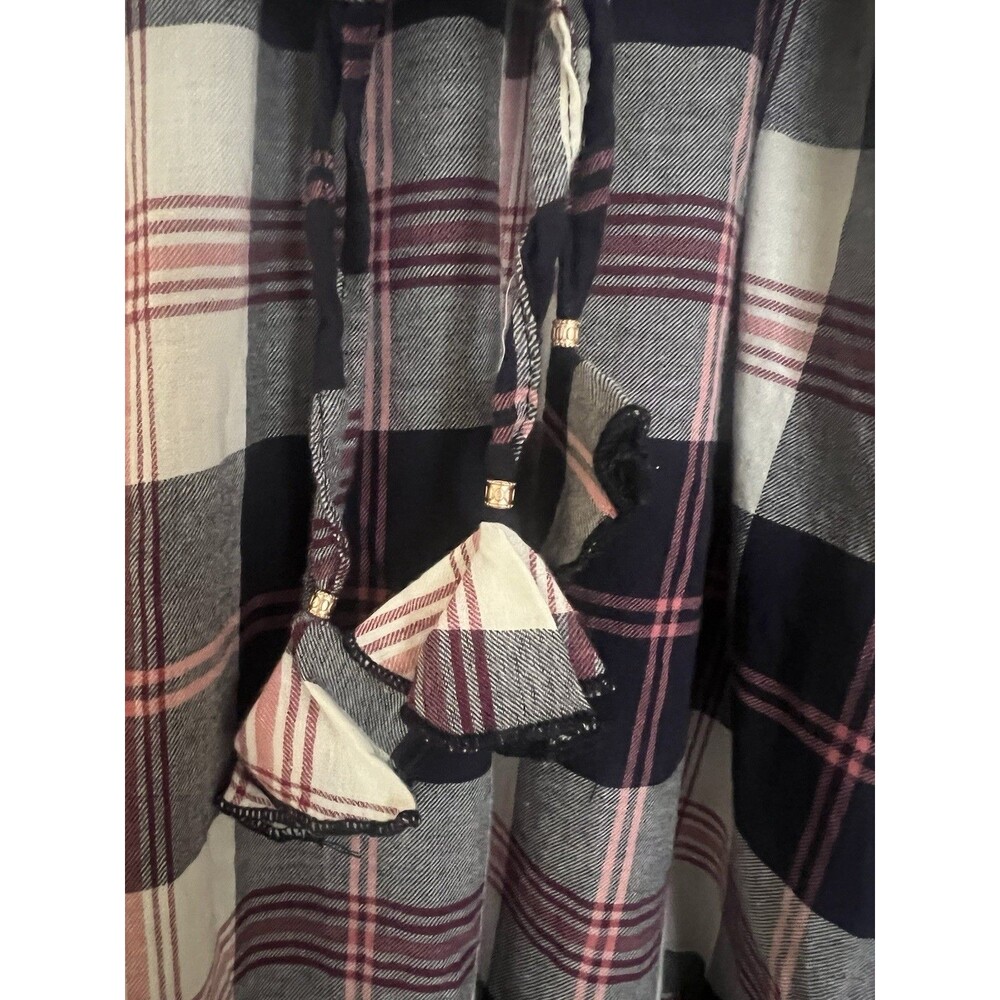 Anthropologie Isabella Sinclair Plaid Midi Dress NWT Sz M Ruffle Hem Cottagecore - Picture 4 of 10